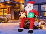 9.5ft Inflatable Sitting Santa Decor - 4 Built-in LED Lights 210T Polyester Quick Inflation Outdoor 69590426