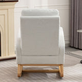 ZNTS Accent Rocking Chair with Footrest High Back Rubber Wood Rocking Legs Bedroom Living Space 26.77D X W2231P143508