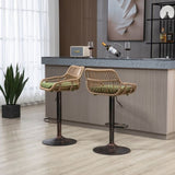 COOLMORE Modern Swivel Bar Stools Set of 2 Adjustable Counter Height Chairs with Footrest for W39594822