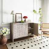 Accent Cabinet Farmhouse Style 3 Door Wooden Cabinet Sideboard Buffet Server Cabinet Storage W1435142948