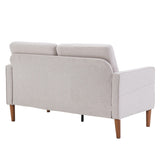 ZNTS 135*76*85cm Linen Solid Wood Legs II Double Seat Without Chaise Concubine Solid Wood Frame Can Be 70992806