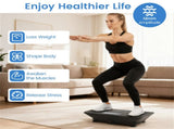Black Full Body Vibration Plate Exercise Machine, 10 Adjustable Speed Levels with Remote Control & 13013998
