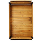 Raised Garden Bed, Metal Leg Wood Planter Boxes with Folding Storage Shelf,Elevated Planter Box for W465P182255