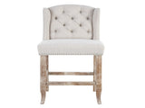 26.78'' seat height Vienna Contemporary Fabric Tufted Wingback Counter Stools, Set of 2, Beige N780P416105B