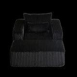 62.5-Inch Corduroy Sponge Sofa Lounge Chair with Removable footrest,No Assembly Required,Fluffy W834P206048