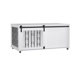 39.37'' Modern Wooden Dog Crate Furniture with Sliding Barn Door and Side Door, Indoor Dog Kennel 66249718