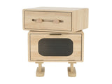 MDF CREATIVE ROTATABLE ROBOT STORAGE SIDE TABLE, NATURAL COLOR N770P281241N