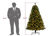 FCH 7ft 1100 Branches PVC Material DIY 200 Lights Warm Color 8 Modes Christmas Tree Green 26333713