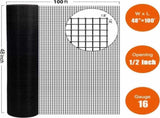 48 inch100 ft Black Vinyl Coated Hardware Cloth, 16 Gauge 1/2 inch Black PVC Hardware Cloth, Black W2286P277576