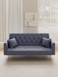 71-inch convertible love seat sofa, American vintage grey velvet material, suitable for small living W1658127032