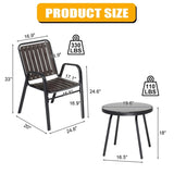 3-Piece Patio Bistro Set, Outdoor Furniture Set with 2 Stackable Patio Dining Chairs and Glass 31111029