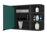 Roseburg 6-Shelf Medicine Cabinet with Mirorr Black Wengue B06280463