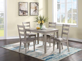 Classic Stylish Natural Finish 5pc Dining Set Kitchen Dinette Wooden Top Table and Chairs Cushions B011119010