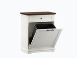 10 Gallon Tilt Out Trash Cabinet Freestanding Trash Bin Cabinet Wood Garbage Recycling Cabinet with 64350524