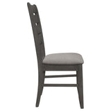 Grey and Dark Grey Padded Seat Side Chairs B062P145630
