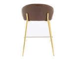 Kira Indoor Upholstered Bar Stool, Dark Brown Faux Leather with Metal Frame, Set of 2 N775P263305D