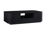46.5"modern luxury oval coffee table with drawers and storage compartments, curved contour design, W1162P339119