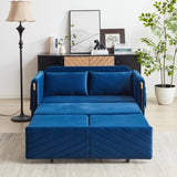MH 54" Modern Convertible Sofa Bed with 2 Detachable Arm Pockets, Velvet Loveseat Multi-position W1193P254898