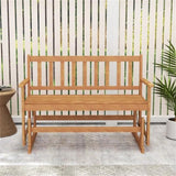 2-Person Wooden Outdoor Rocking ChairPatio Swing Rocking Loveseat 71712050