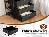 3-Drawer Fabric Storage Cabinet - Removable Foldable Drawers, Industrial Wood Top, Metal Frame with 51249504