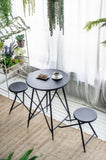 60.83x24x32.3" Black Stowable Side Table and Two Seats W2078P282279