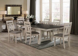 Cottage Style Dining Side Chair 2pc Set Upholstered Seat Chalk Gray Dining Room Wooden Furniture B011135057