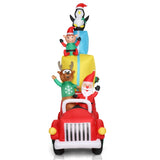 12ft 24W 12pcs LED Lights Santa Claus Driving With Gifts Garden Santa Claus Decoration 50584439