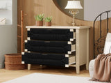 3 Drawer Buffet Sideboard with Adjustable Shelves, Storage Cabinet with Hand-woven rope decorated W688P237931