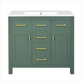 36'' Bathroom Vanity with Ceramic Sink Combo Set, Modern Freestanding Single Bathroom Cabinet with 4 N710P247494F