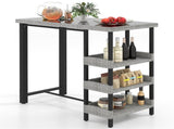 Courtyard Table with Tempered Glass Top Outdoor Bar Table 43.5