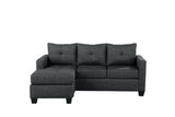 ZNTS Unique Style Dark Gray Color 1pc Reversible Sofa Chaise Lenin-Like Fabric Upholstered Track Arms B01154012