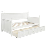 Wood Daybed with Three Drawers ,Twin Size Daybed,No Box Spring Needed ,White WF295565AAK