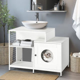 ZNTS Cat litter box enclosure for bathroom, Hidden Litter Pet Washroom with Divider, Indoor Cat House for W1687P251061