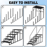 ZNTS 6 Step Ladder with Handrail, Swimming Pool Ladder Above Ground, 660 lb Load Capacity RV Steps with 11737246