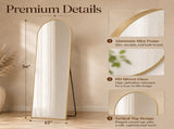 56"x15" Arched Full Length Mirror Freestanding Full Body Floor Mirror, Gold 59953652