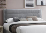 Luxury Contemporary Look 1pc Queen Size Bed w Storage Drawer Gray Corduroy Headboard Bedframe B011P238965