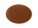Edward 17.5" Round Upholstered Ottoman with Bullion Fringe Burnt Orange Performance Velvet B2719P320842