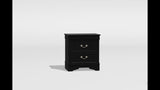 1pc Nightstand Black Louis Philippe Solid wood English Dovetail Construction Antique Nickle Hanging HS11CM7966BK-N-ID-AHD
