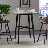 Modern Bar Height 42" Dining Table, Rubberwood Legs and Laminate Table Top, Gray Finish, Black 65503.00CEM