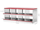 8 Compartment Roll Out Chicken Nesting Box with Basket, Egg Nest Box Chicken Laying Box Hens Chicken 55778812