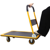 Foldable Platform Truck Push Dolly 660 lb. Weight Capacity Black and Yellow W465P171070