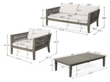 4-Pieces Acacia Wood Patio Furniture, Outdoor Furniture with Coffee Table, Patio Conversation N780P171148F
