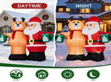 Santa Claus Hugging Reindeer Inflatable 6.8ft, 190D Polyester Christmas Yard Decor with 6 LED 16150534