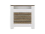 Risk Radiator Cover with Storage, Space,Saving Design, Natural Oak and White B128P343767