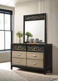 Selena Modern & Contemporary Dresser Made with Wood in Black and Natural B009139128