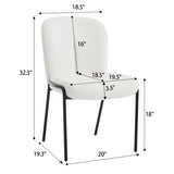 ZNTS Heng Ming iron foot dining chair, no armrest, high back, suitable for dining room, living room, W212P178571