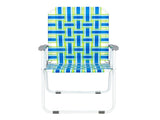 2pcs Steel Tube PP Webbing Bearing 120kg Folding Beach Chair Blue Strip 79845666