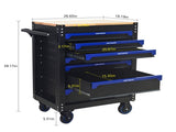 30-inch 7-drawer Wood-top Practical Rolling Steel Tool Cart, With Handle and Wheels, Storage Cabinet 73850984