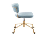 Contemporary Task Chair in Gold Metal and Light Blue Velvet B202P223925