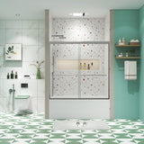 Bathtub Bypass shower door, sliding door, with 1/4" tempered glass and Chrome finish 56-60"x58" W2122131040